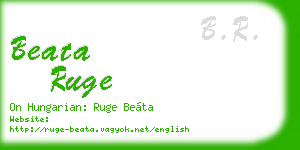 beata ruge business card